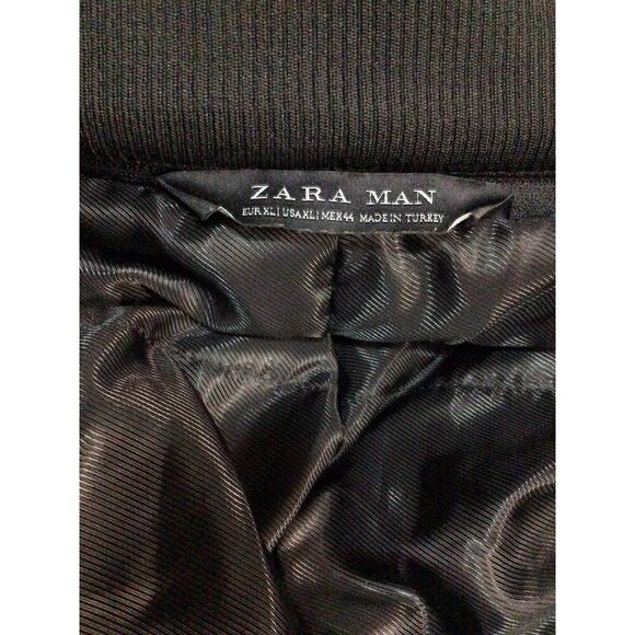 ZARA MAN MEN’S REMOVABLE HOODED BLACK COAT JACKET XL - Picture 6 of 13